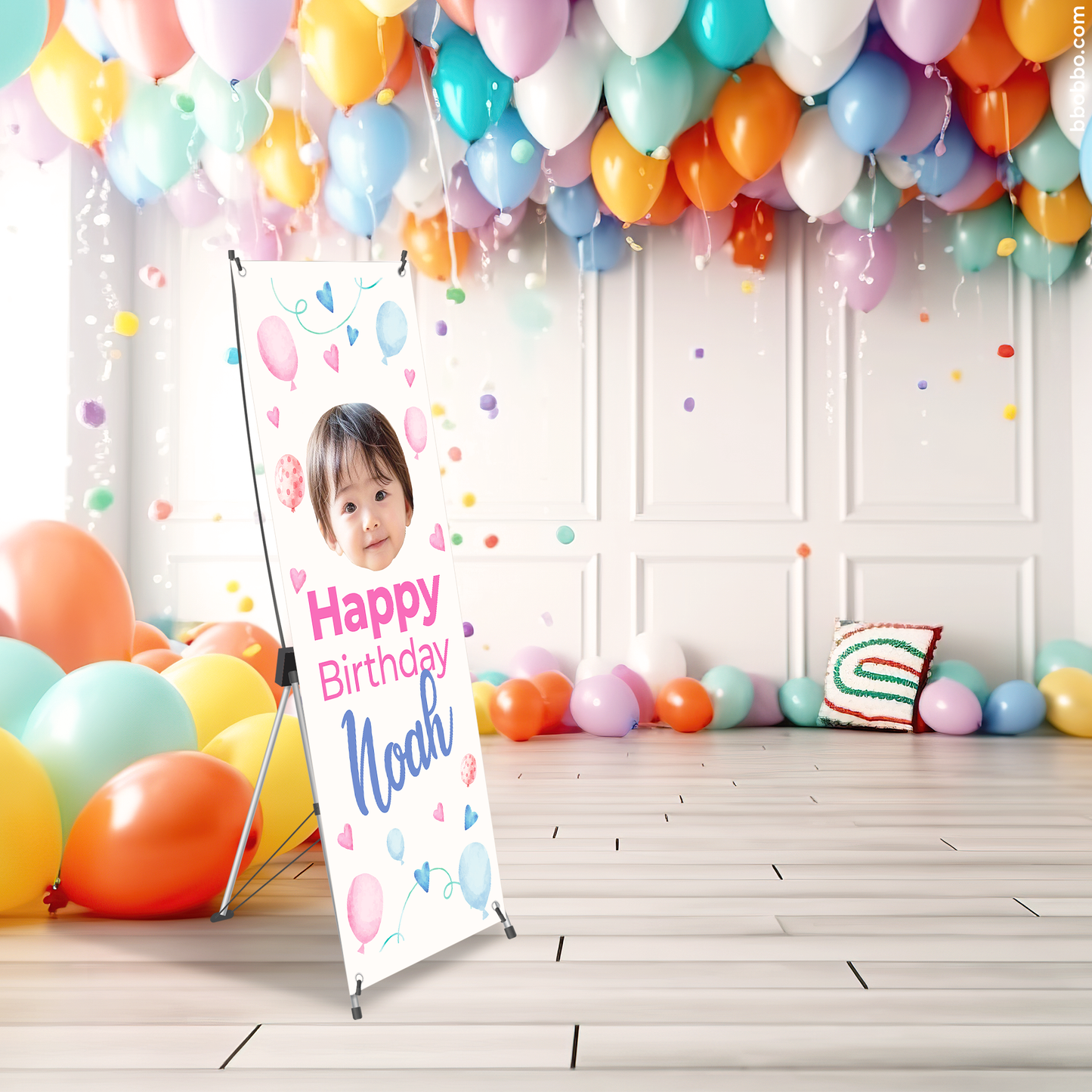 Make Your Baby the Star of Their Birthday. Custom Standing Banner + Stand Included + Free Shipping - BB02