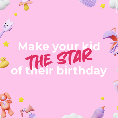 Make Your Baby the Star of Their Birthday. Custom Standing Banner + Stand Included + Free Shipping - BB03