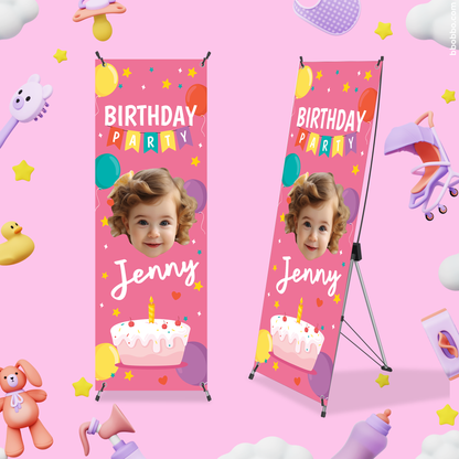 Make Your Baby the Star of Their Birthday. Custom Standing Banner + Stand Included + Free Shipping - BB03