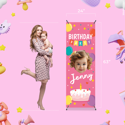 Make Your Baby the Star of Their Birthday. Custom Standing Banner + Stand Included + Free Shipping - BB03