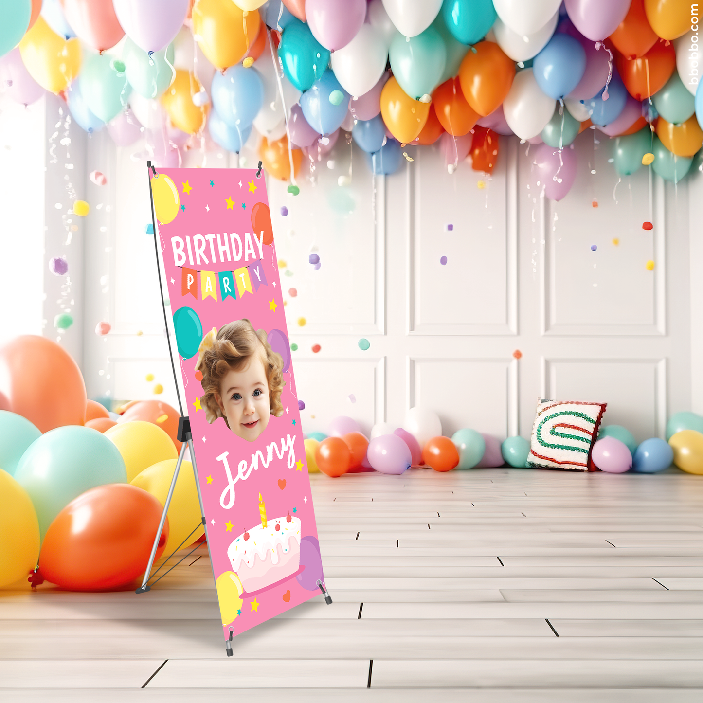 Make Your Baby the Star of Their Birthday. Custom Standing Banner + Stand Included + Free Shipping - BB03