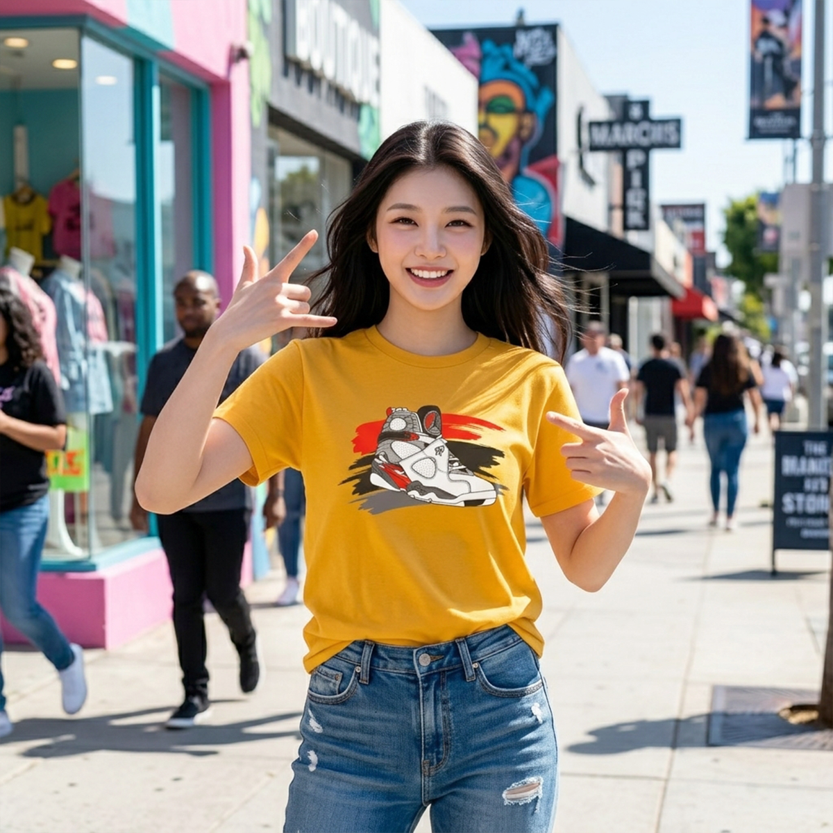 JumpStar Retro High-Top Sneaker Graphic Tee 01
