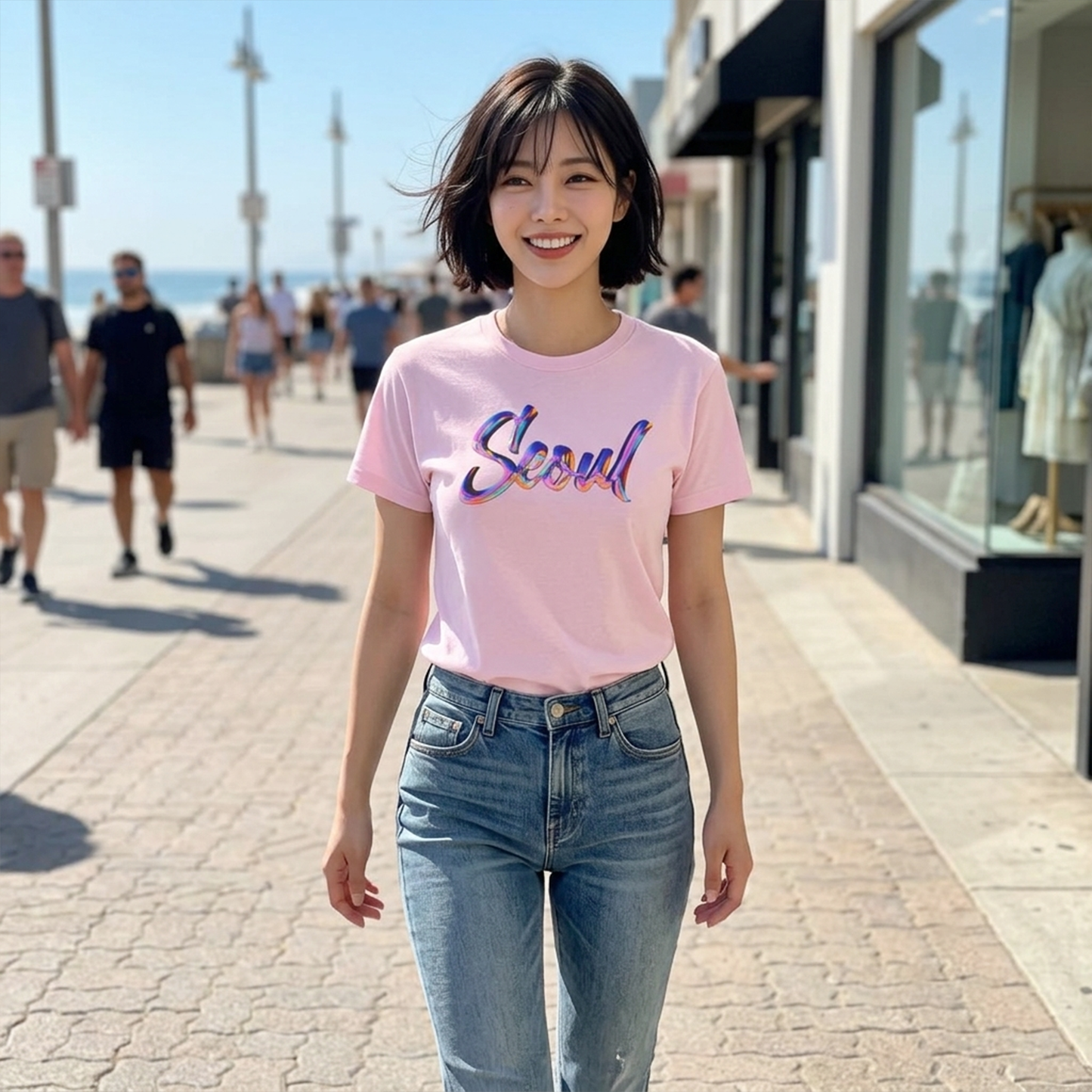 Liquid Chrome SEOUL Unisex Streetwear T-Shirt