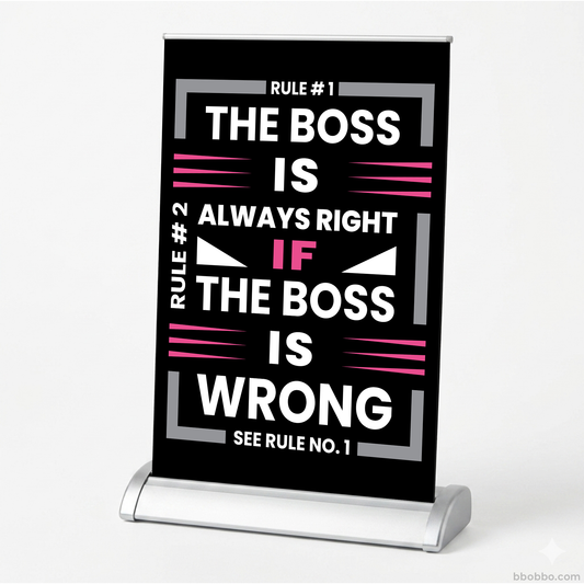 The Boss is Always RIght Retractable Banner | A Special Gift for Bosses | Free Shipping - RB03