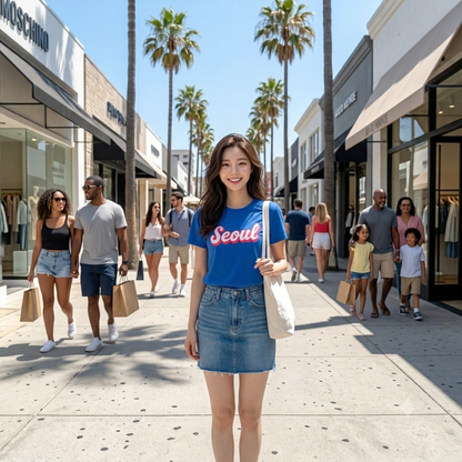 Retro SEOUL Script Graphic Tee – Unisex Streetwear T-Shirt