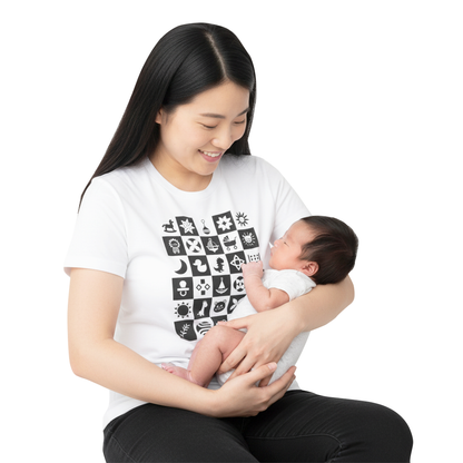 Baby Vision Development T-Shirt High Contrast For Newborns & Babies Baby’s Sensory Growth Unisex