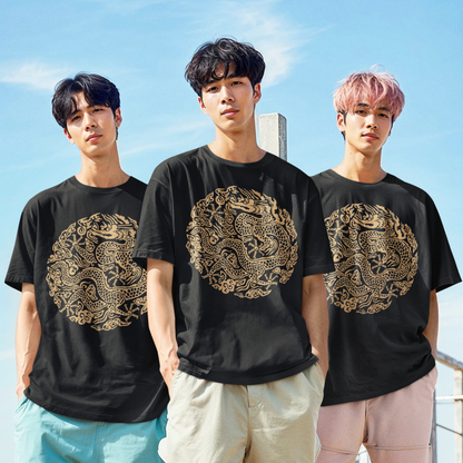 GonRyong Korean King Symbol Men's T-Shirt Black