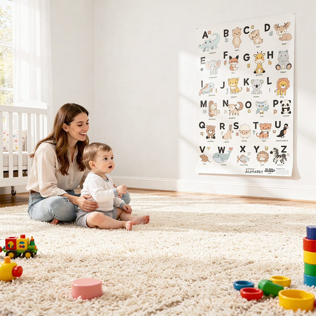 Whimsical Hand-Illustrated Alphabet Wall Art for Nurseries