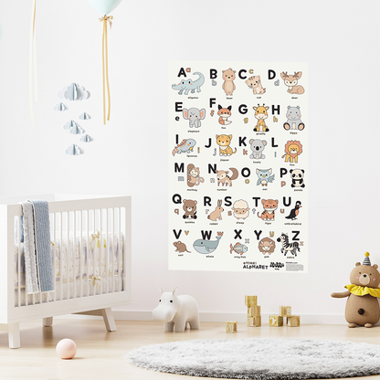 Whimsical Hand-Illustrated Alphabet Wall Art for Nurseries