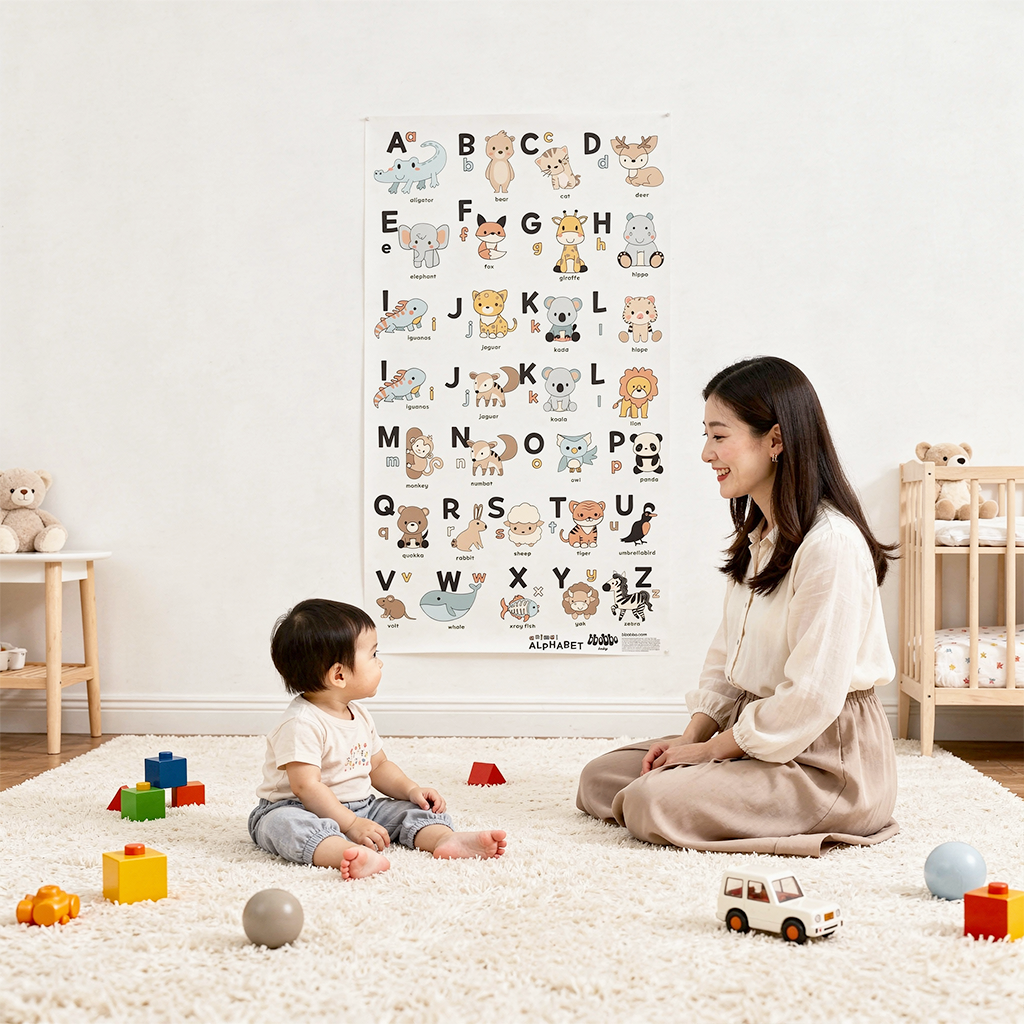 Whimsical Hand-Illustrated Alphabet Wall Art for Nurseries