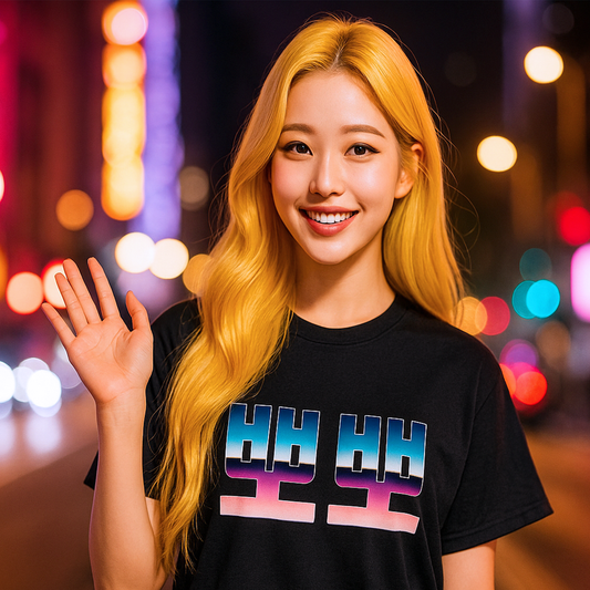 Bbobbo 뽀뽀 Black T-Shirt 💋 | Korean Kiss Tee | Cute Unisex Graphic Shirt | K-Pop Inspired Love Top
