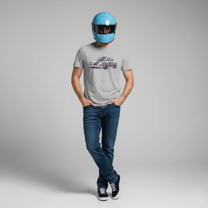 Vintage Martini Racing Porsche 911 T-Shirt - Unisex Gift for Car Lovers, Retro Racing Aesthetic Gray
